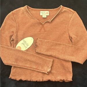 Colorful planet kids waffle top, long sleeve, V neck, sz 7/8